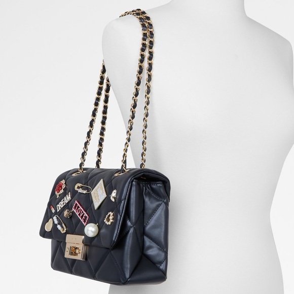 🖤 Aldo Black Quilted Leather Purse with Gold Chain Strap 🖤 - Picture 6 of 6